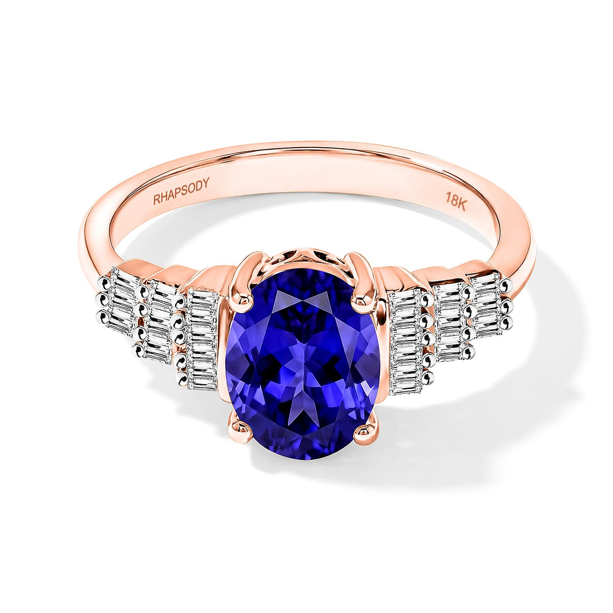 Luxoro Premium Tanzanite and G-H SI Diamond 1.48 ctw Ring in 14K White Gold (Size 10.0)