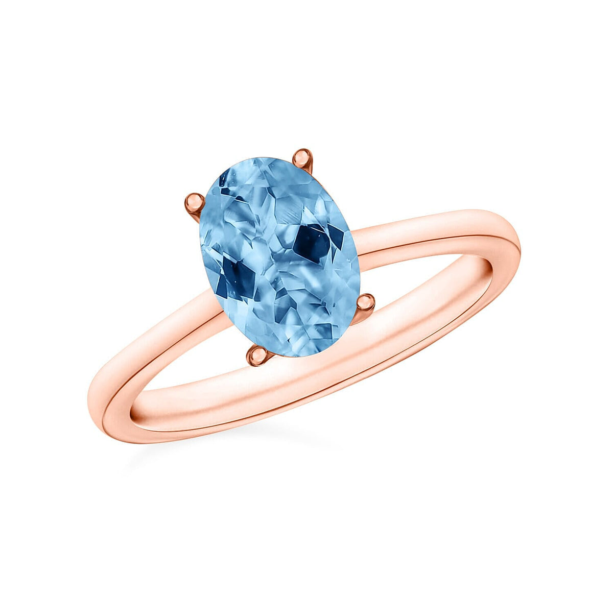 Luxoro 14K White Gold Premium Mangoro Aquamarine Solitaire Ring (Size 10.0) 4 Grams 2.40 ctw