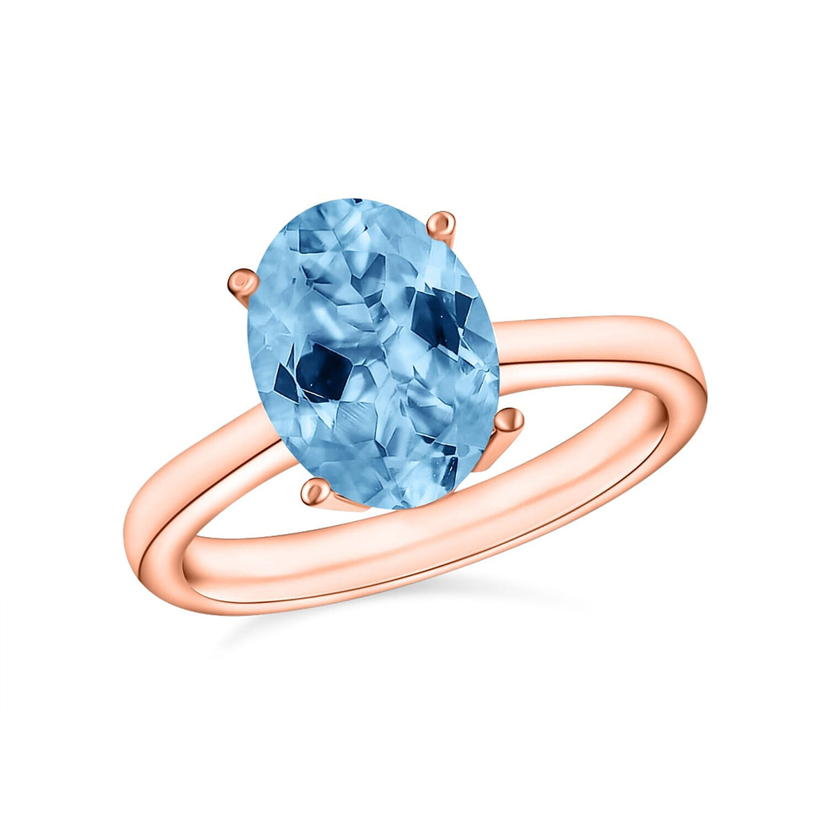 Luxoro 14K White Gold Premium Mangoro Aquamarine Solitaire Ring (Size 10.0) 4 Grams 2.40 ctw