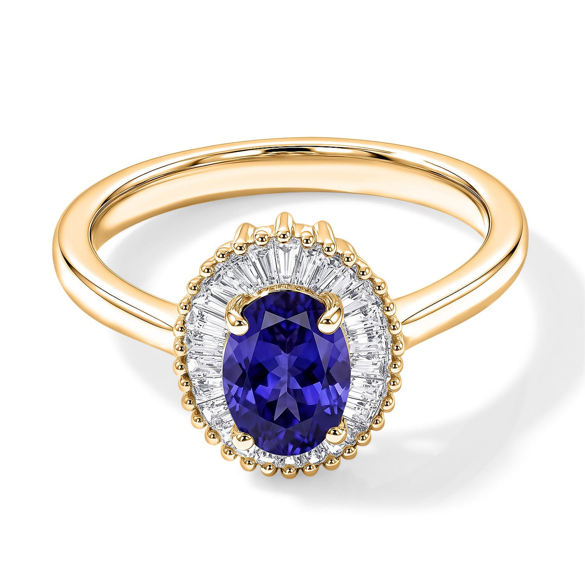 Luxoro Premium Tanzanite and G-H I1 Diamond Ring in 14K White Gold (Size 10.0) 1.00 ctw