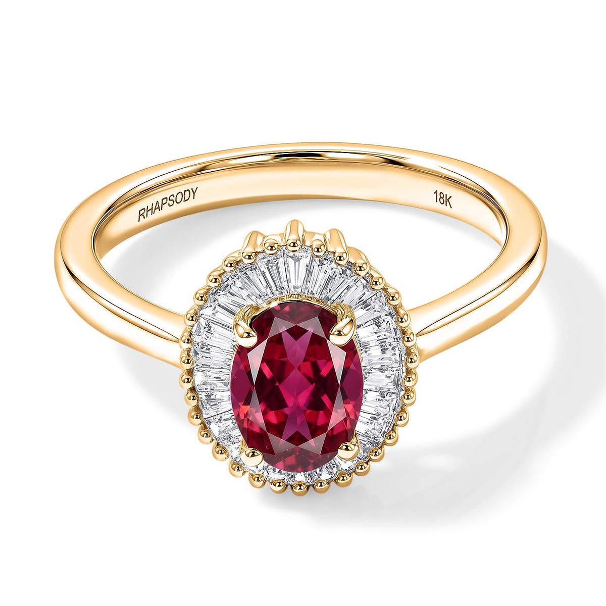 Luxoro Premium Ouro Fino Rubellite and G-H I1 Diamond 1.00 ctw Ring in 14K White Gold
