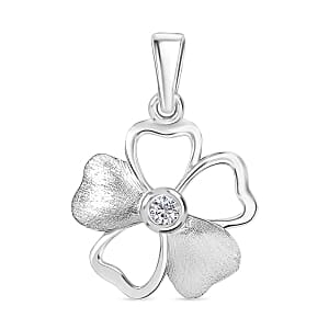 D''Joy Moissanite Pendant in Platinum Over Sterling Silver 0.12 ctw