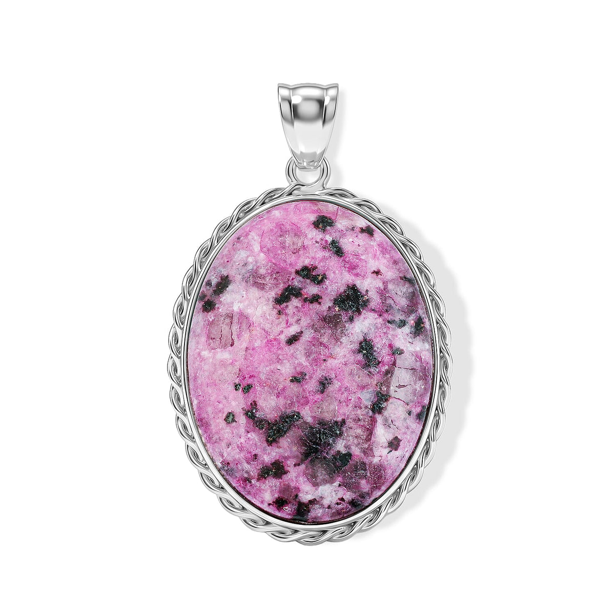 Purple Quartz Pendant Pure White Brass 61.00 ctw