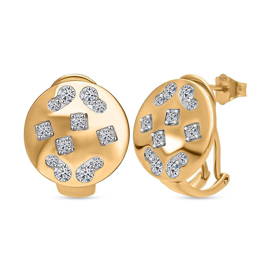 D''Joy Moissanite Earrings in Platinum Over Sterling Silver 1.08 ctw