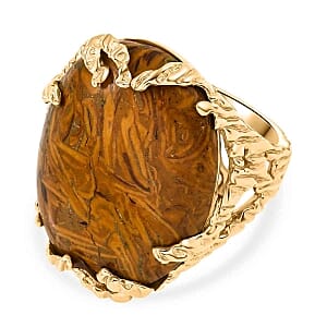 EverTrue Script Stone Ring in 18K YG Plated (Size 8.0) 21.90 ctw
