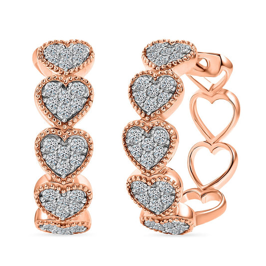 Luxuriant Lab Grown Diamond (G-H, SI) Earrings in 18K Vermeil RG Over Sterling Silver 1.50 ctw