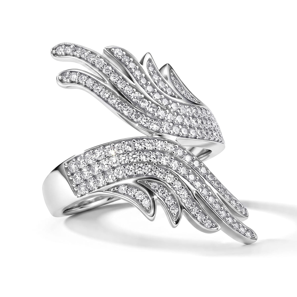 Luxuriant Lab Grown Diamond (G-H, SI) Ring in Rhodium Over Sterling Silver (Size 10.0) 0.82 ctw