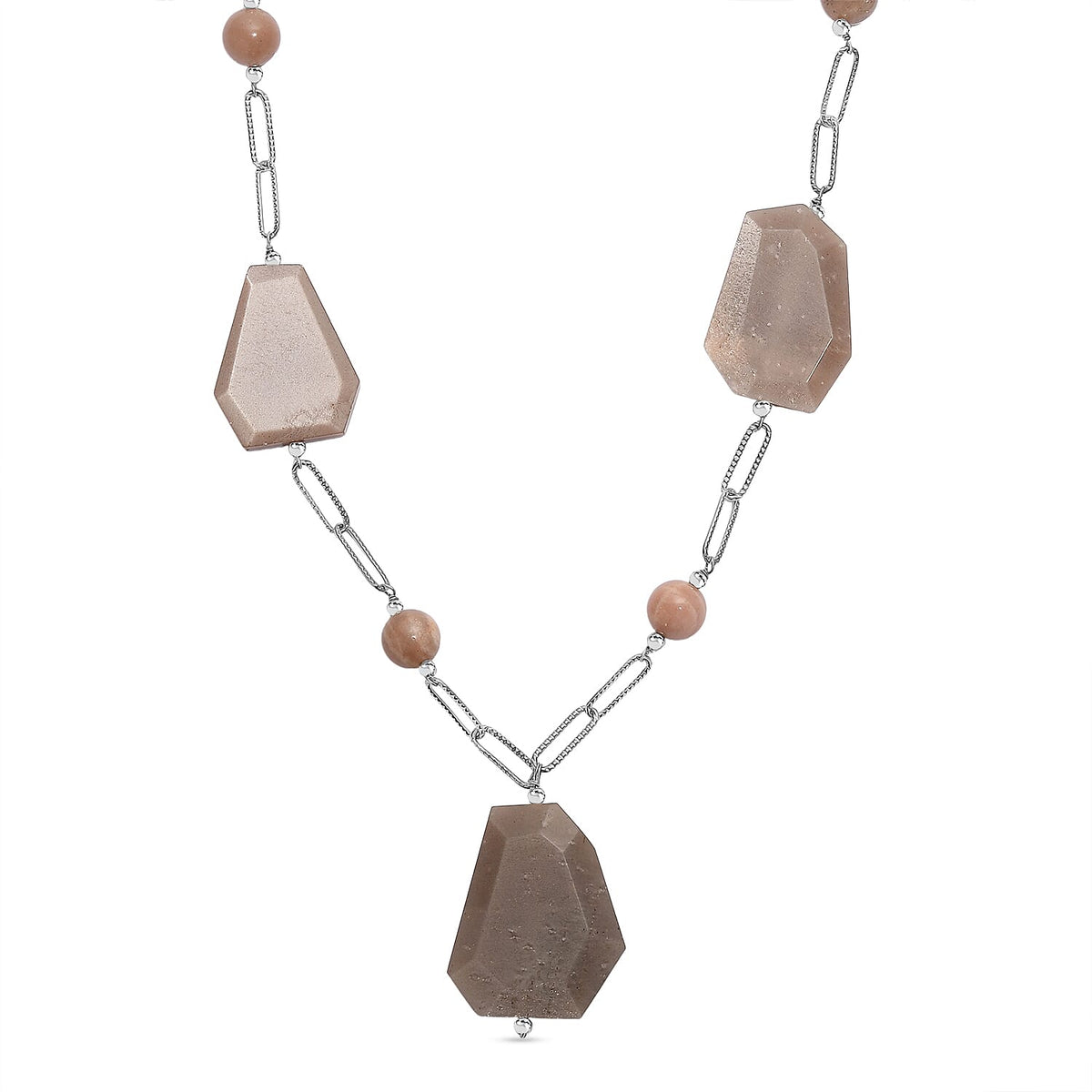 EverTrue Tigers Eye Necklace (20 Inches) in Stainless Steel 240.00 tcw