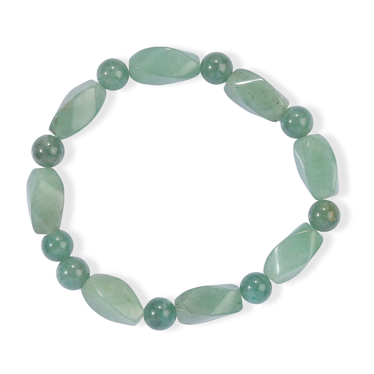 Green Aventurine 100.00 ctw Beaded Stretch Bracelet