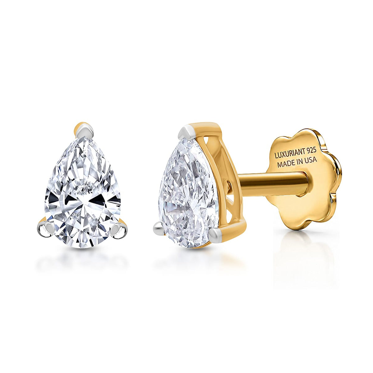 Rachel Galley Lab Grown Diamond (E-F, VS) Solitaire Stud Earrings in Rhodium Over Sterling Silver 0.50 ctw