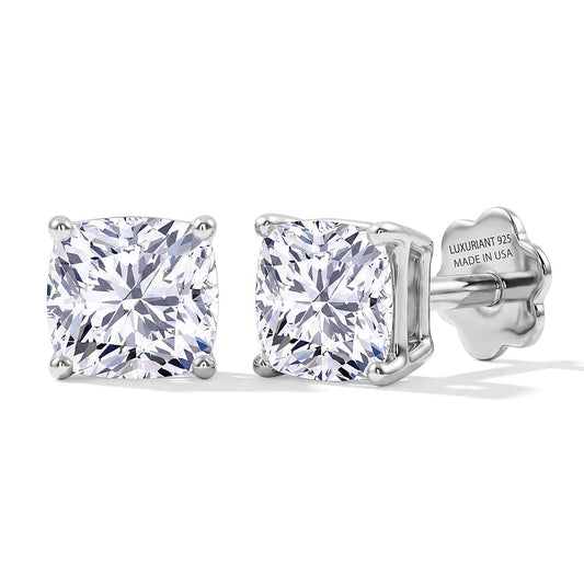 Rachel Galley Lab Grown Diamond (E-F, VS) Solitaire Stud Earrings in Rhodium Over Sterling Silver 0.50 ctw