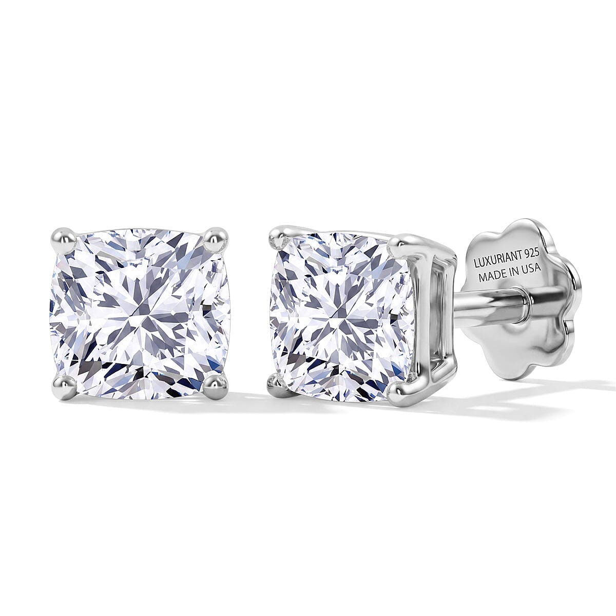 Rachel Galley Lab Grown Diamond (E-F, VS) Solitaire Stud Earrings in Rhodium Over Sterling Silver 0.50 ctw