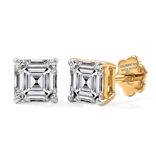 Rachel Galley Lab Grown Diamond (E-F, VS) Solitaire Stud Earrings in Rhodium Over Sterling Silver 0.50 ctw