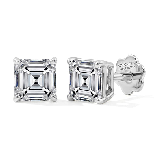 Rachel Galley Lab Grown Diamond (E-F, VS) Solitaire Stud Earrings in Rhodium Over Sterling Silver 0.50 ctw