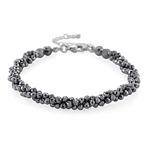 Terahertz Beaded Necklace (Adjustable) in Silvertone 80.00 ctw