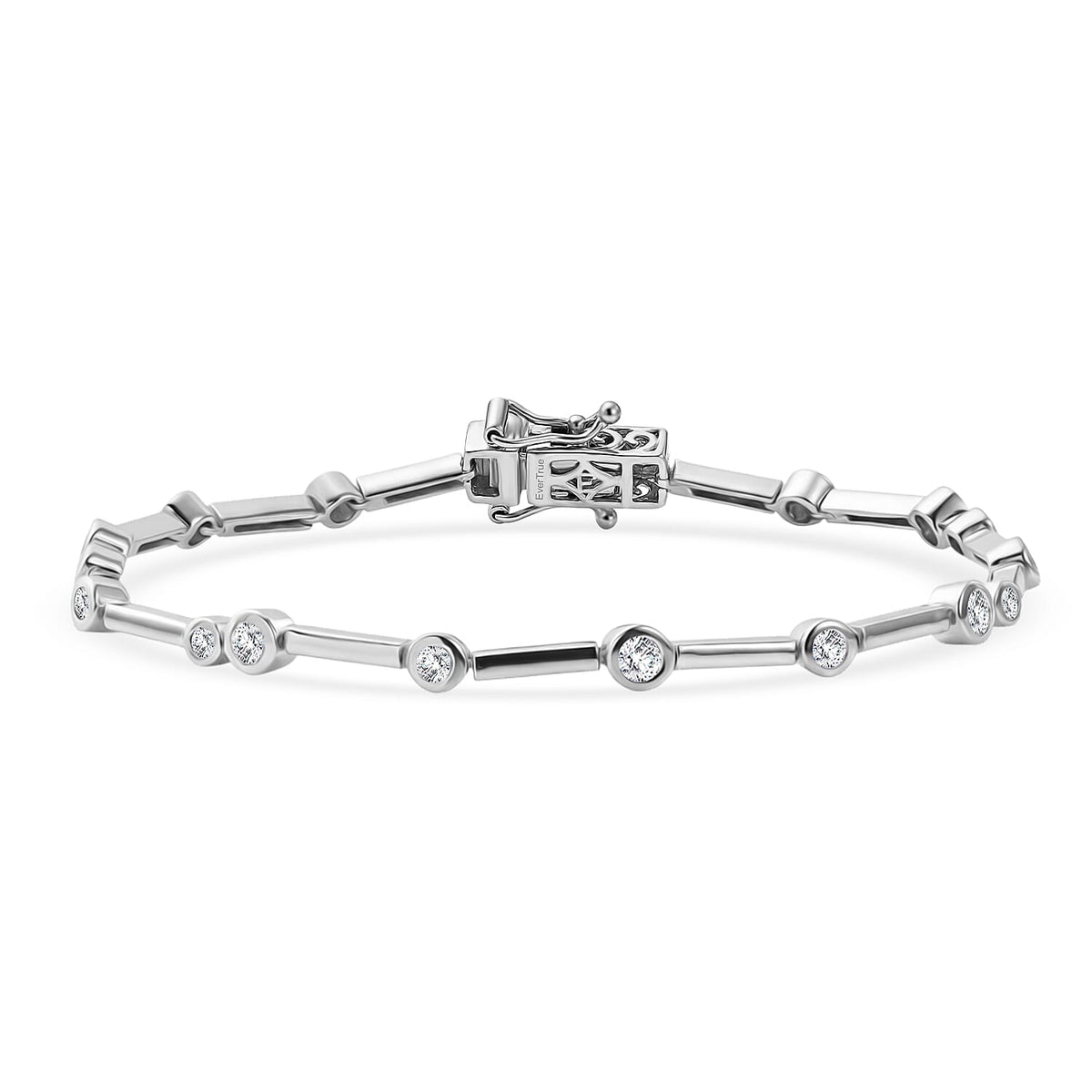 EverTrue Moissanite Fancy Bracelet in Platinum Bond (7.50 In) 1.10 ctw