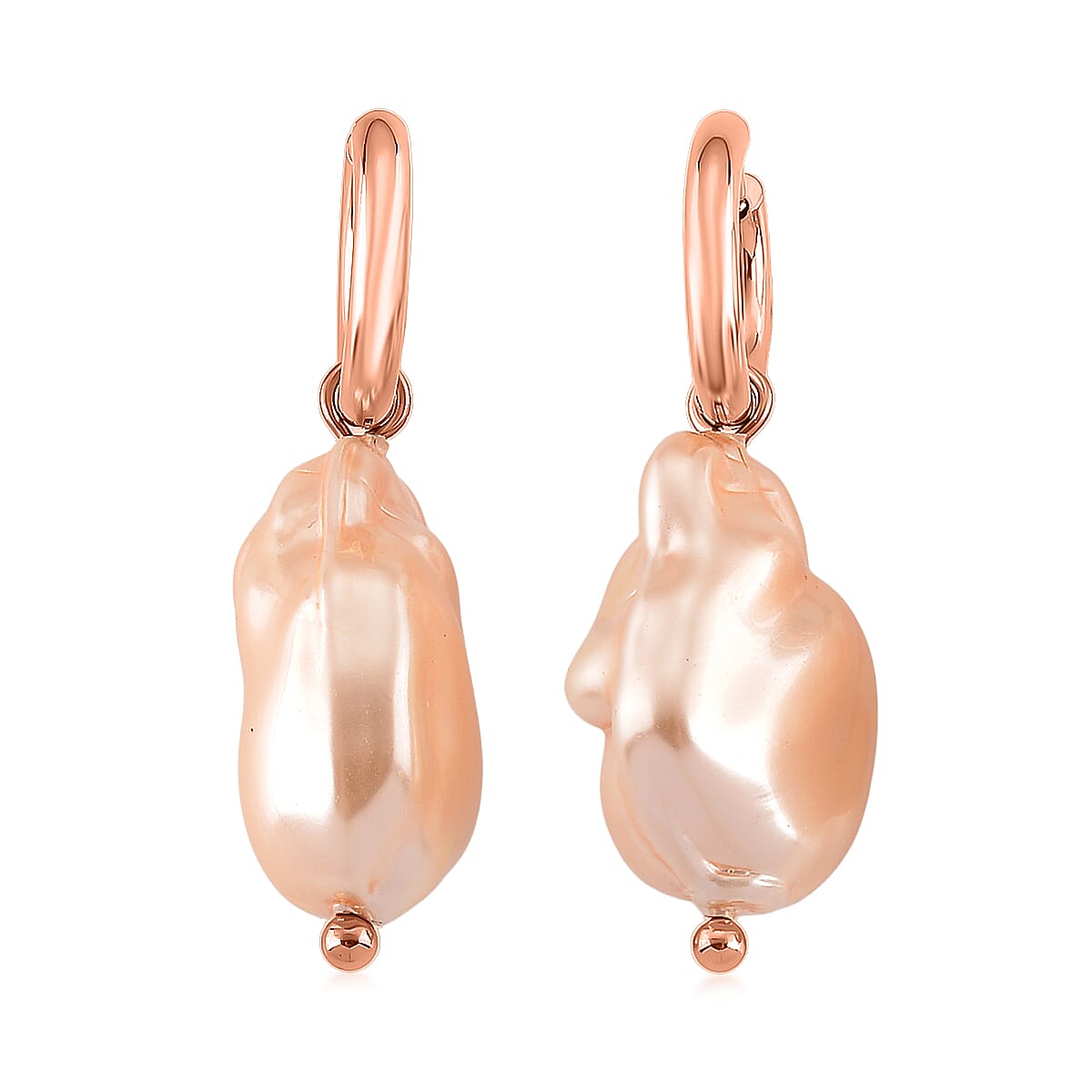 White Shell Pearl Earrings in Stainless Steel 8355247