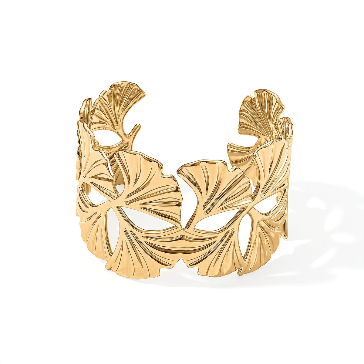 Butterfly Bangle Bracelet in ION Plated YG Stainless Steel (6-7In)