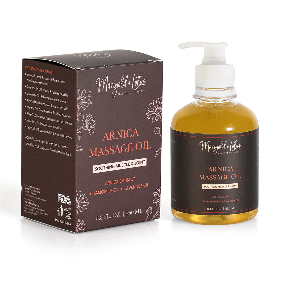 Marigold & Lotus Arnica Massage Oil 8.8oz