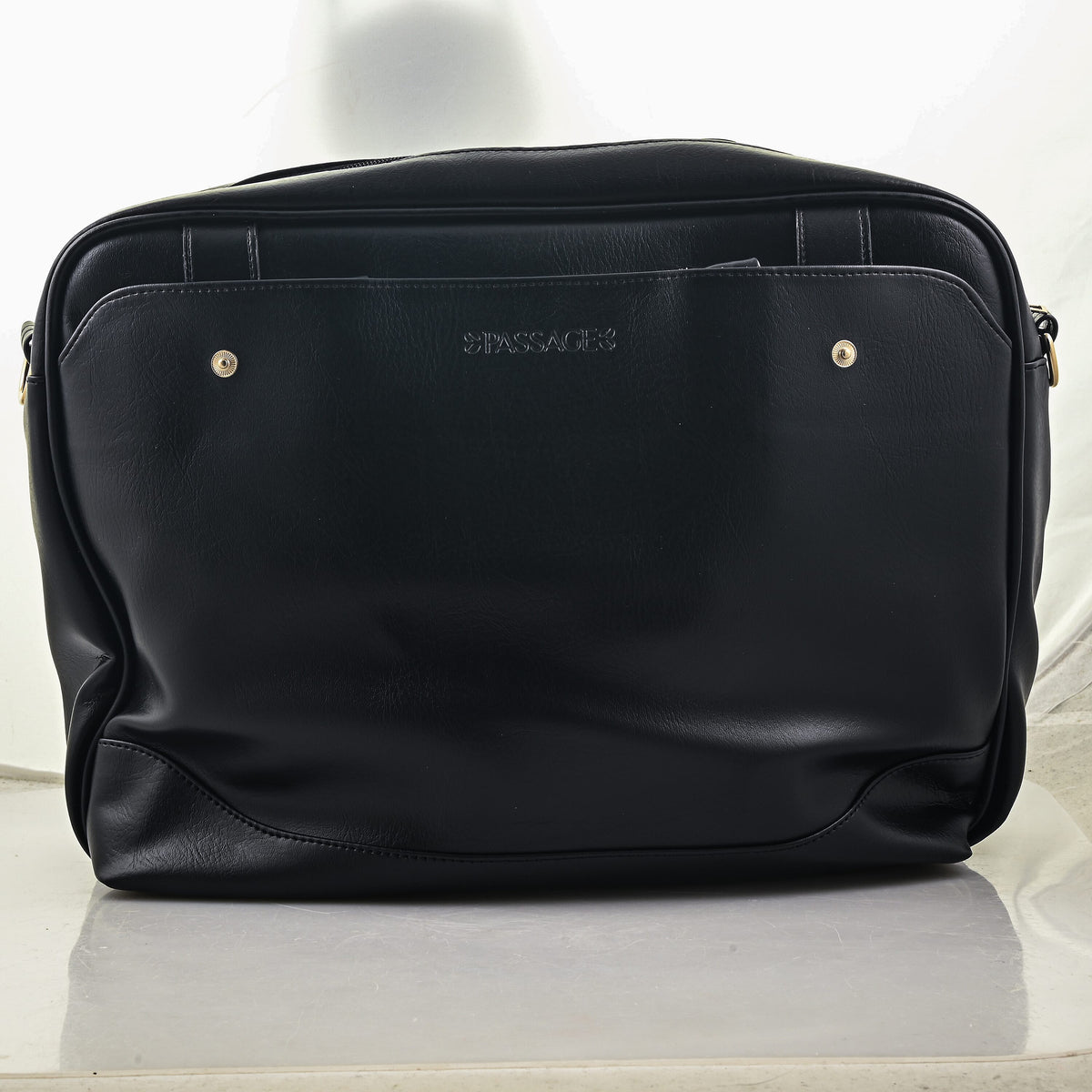 Passage Cognac Faux Leather Soft Briefcase Bag