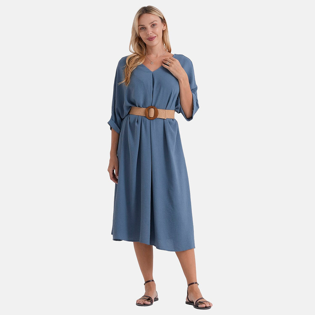 La Marey Blue Woven Dress - One Size Fits Most