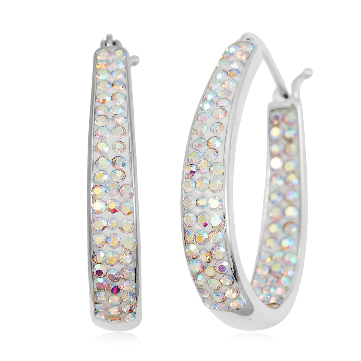 Simulated Diamond Earrings in Silvertone 6.00 ctw
