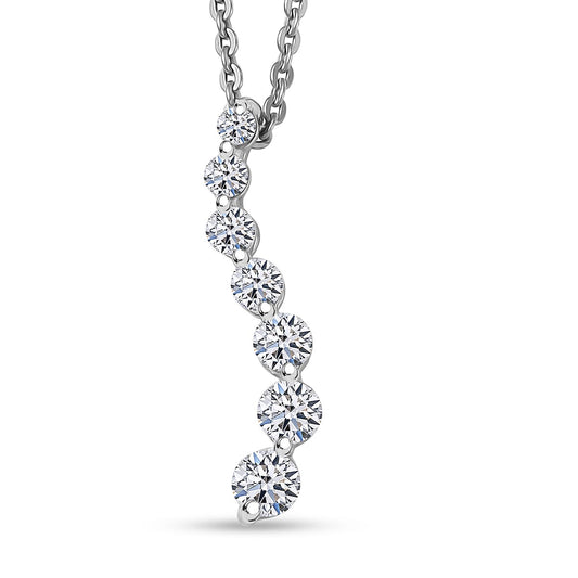 Luxuriant Lab Grown Diamond Fancy Pendant in Rhodium OverSterling Silver 0.35 ctw
