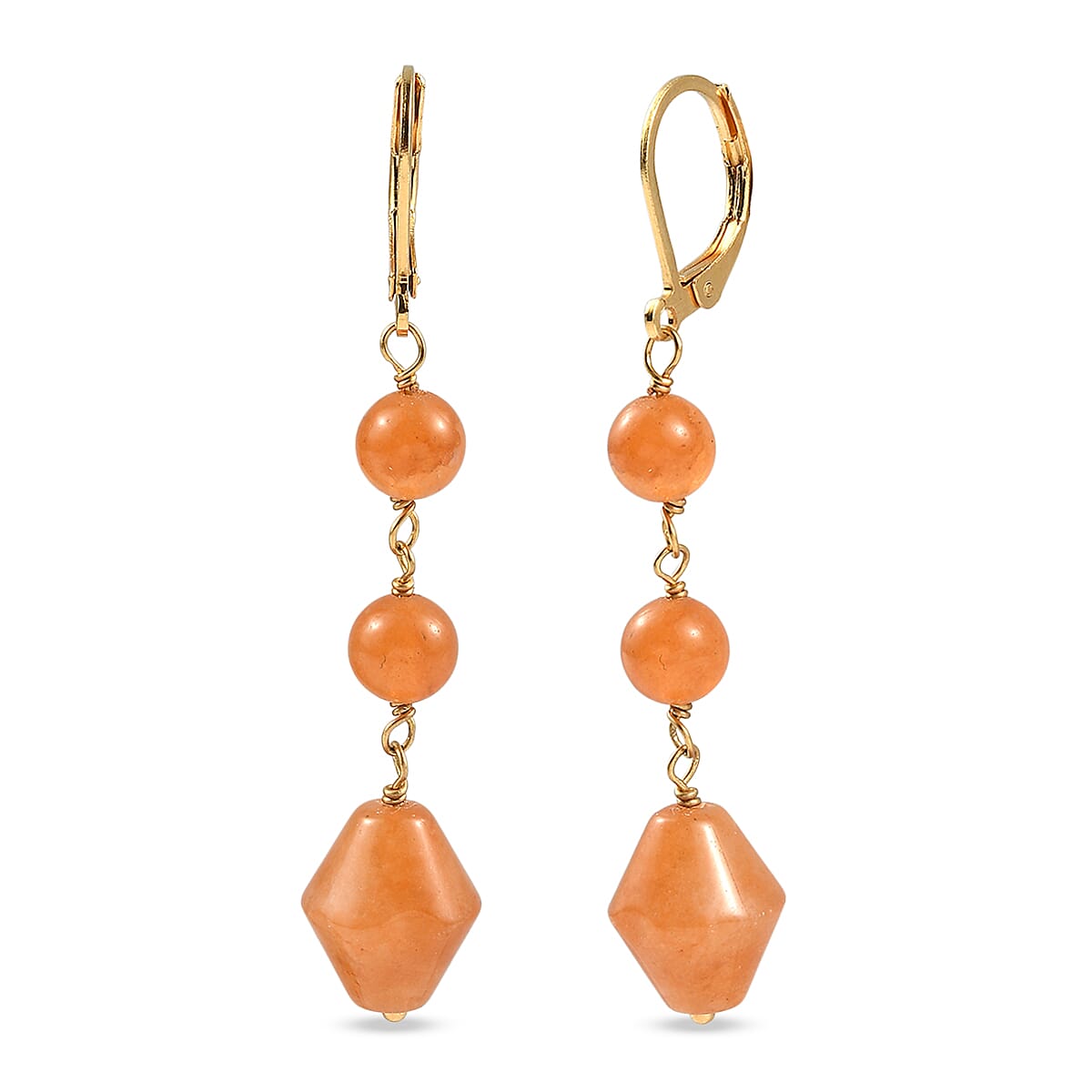 EverTrue Red Aventurine Earrings in ION Plated YG Stainless Steel 20.00 ctw