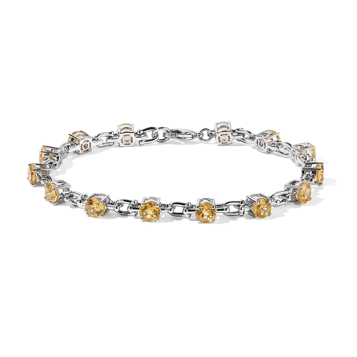 EverTrue Rose De France Amethyst 6.85 ctw Station Bracelet in Platinum Bond (8.00 In)