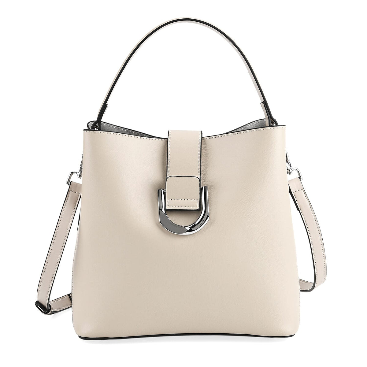 La Marey Green Genuine Leather Crossbody Bag with Long Strap