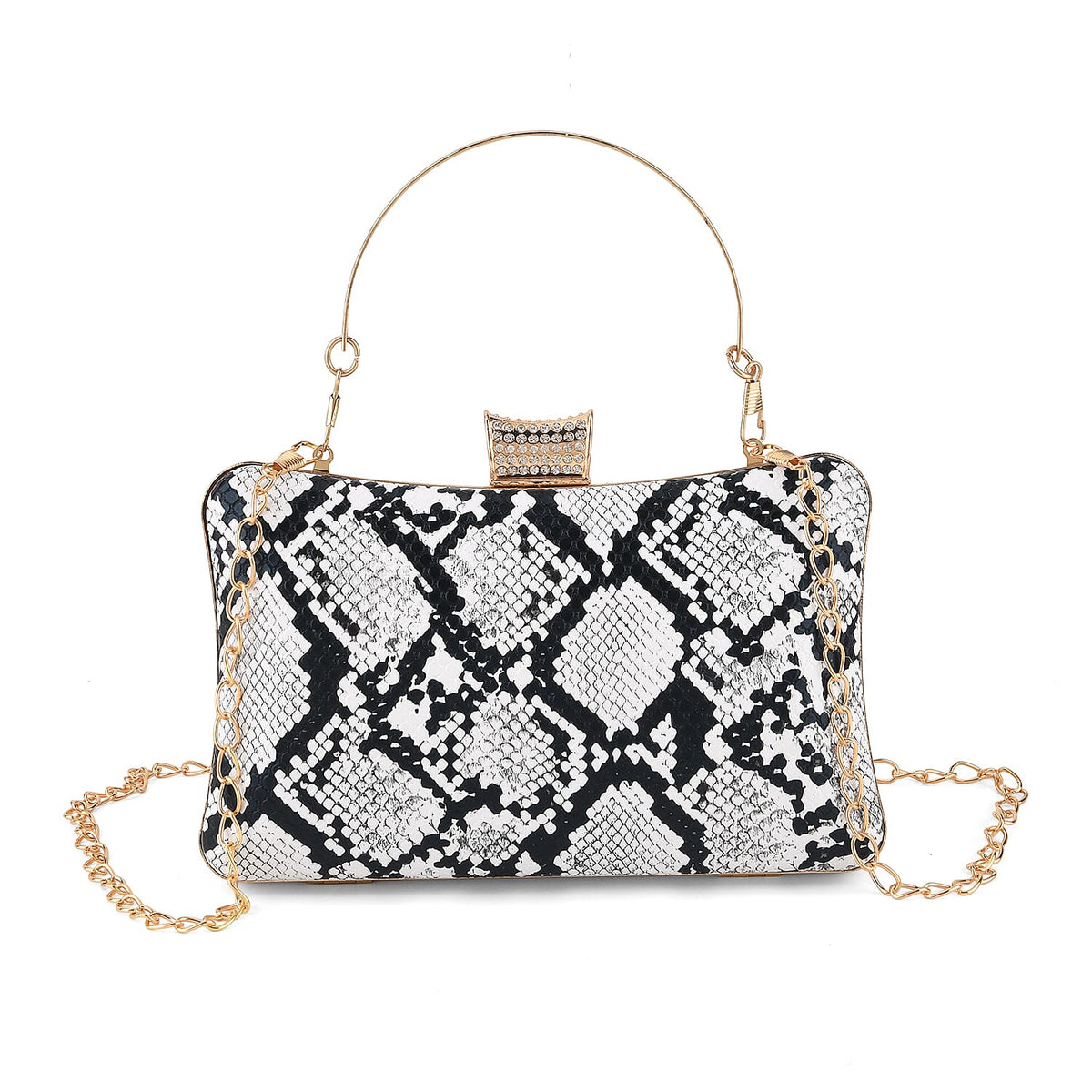 La Marey Grey Leopard Pattern Faux Leather Metal Wallet (7.68"x4.33"x2.76")