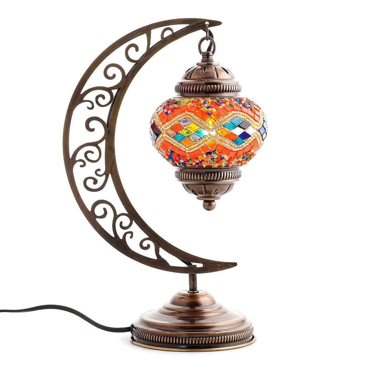 Multi Color Crescent Turkish Lamp