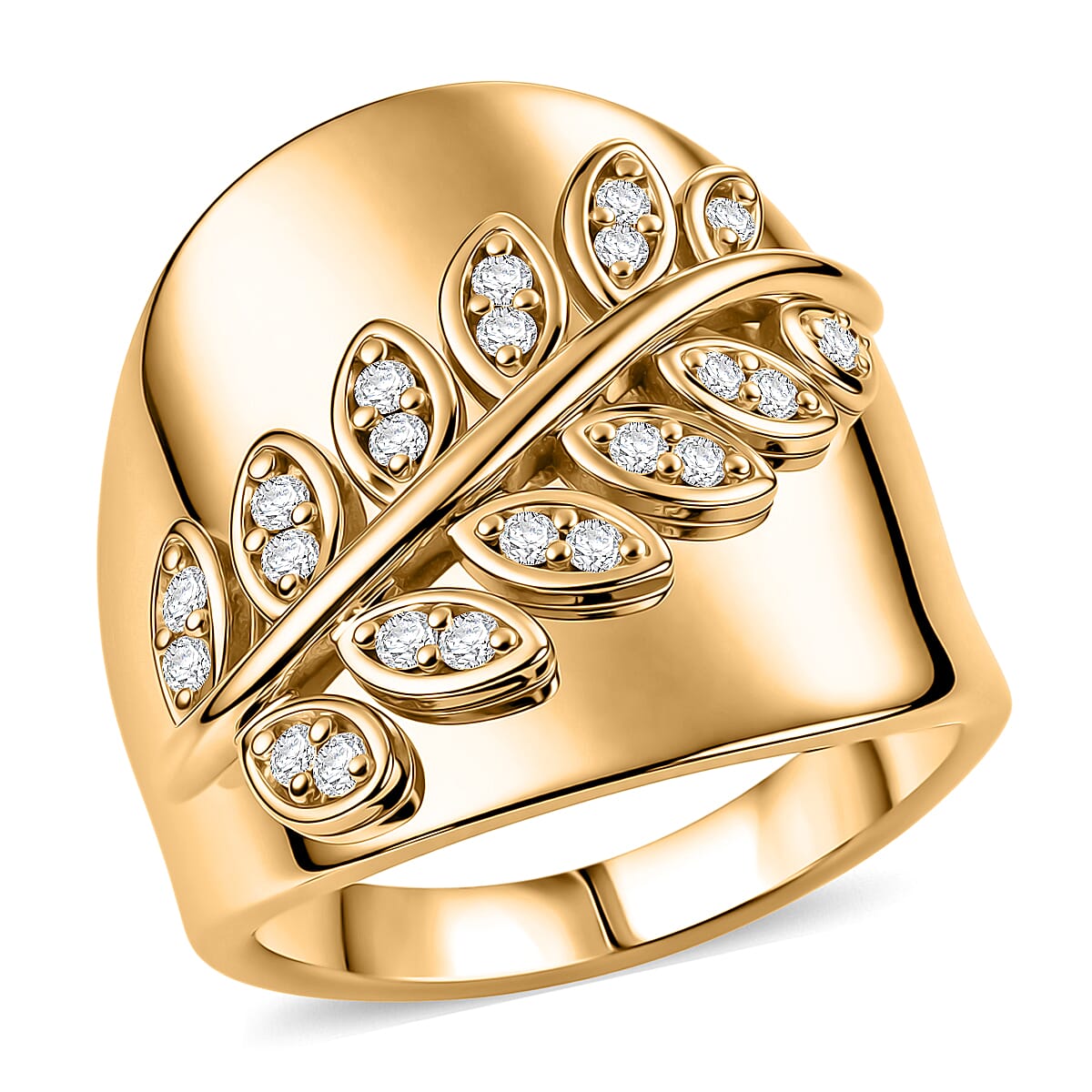 EverTrue Moissanite 0.20 ctw Fancy Ring in 18K YG Plated (Size 10.0)