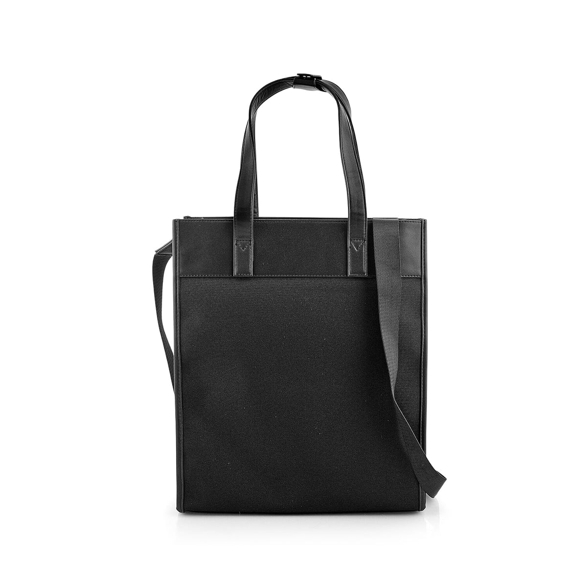 Passage Black Square Tote Bag with Shoulder Strap