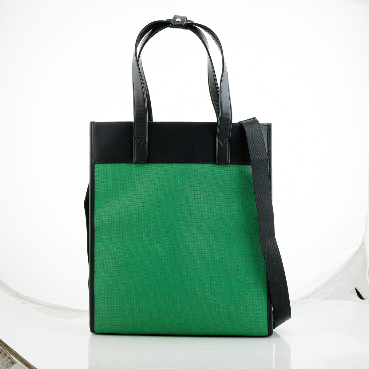 Passage Black Square Tote Bag with Shoulder Strap