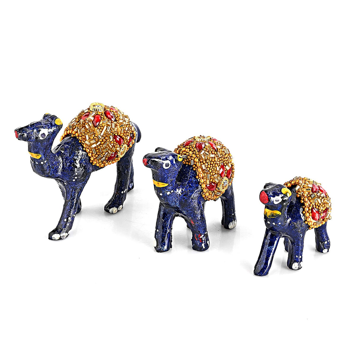 Livmore Black and Golden Set of 3 Plastic Elephant