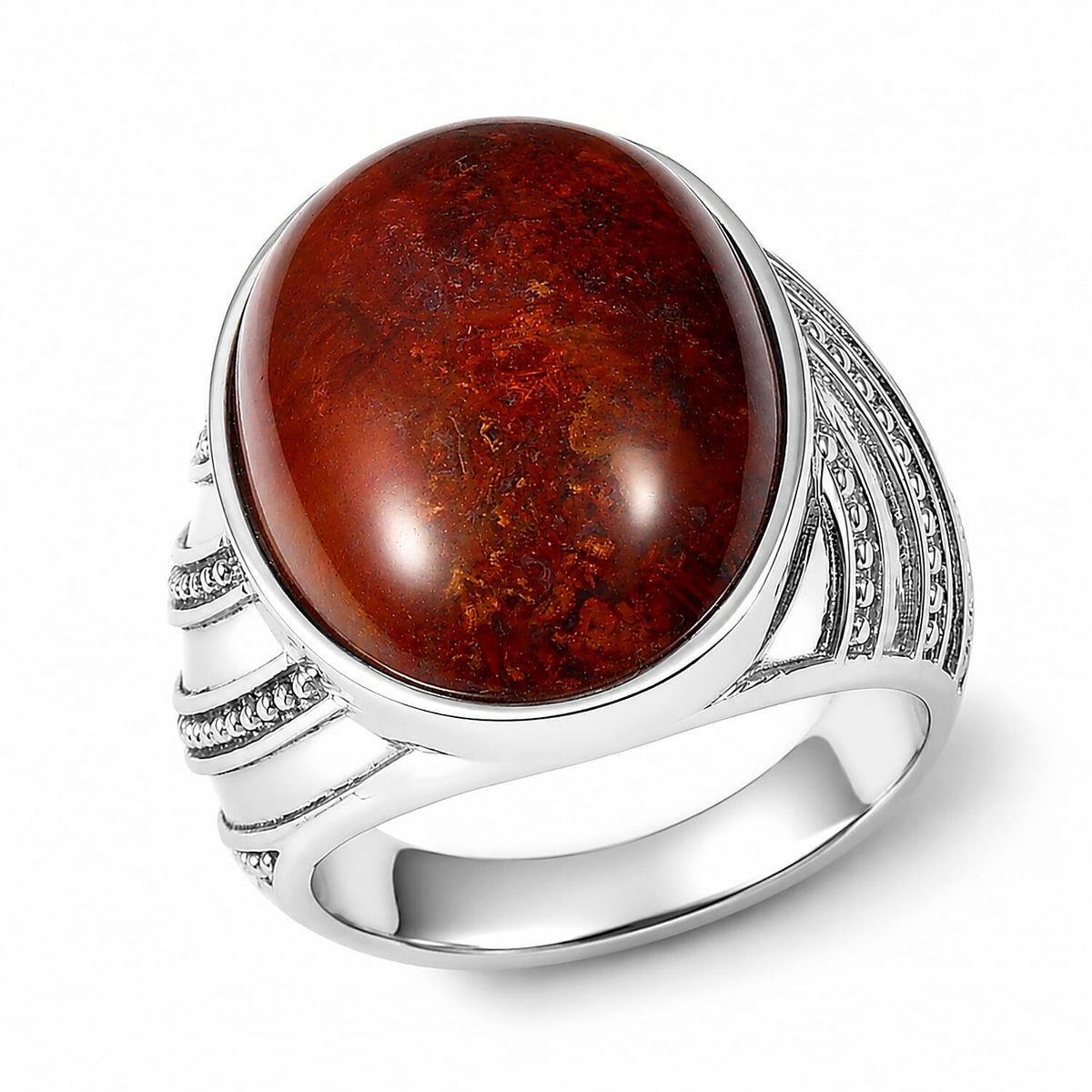EverTrue Aqua Nueva Moss Ring in Stainless Steel (Size 6.0) 19.00 ctw