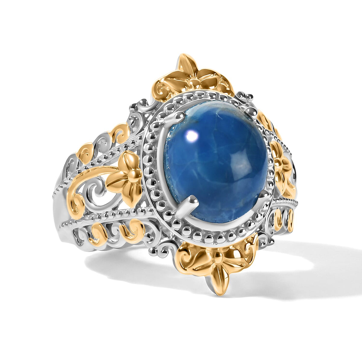 EverTrue Malagasy Labradorite Solitaire Ring in 18K YG Plated and Platinum Bond (Size 6.0) 3.50 ctw