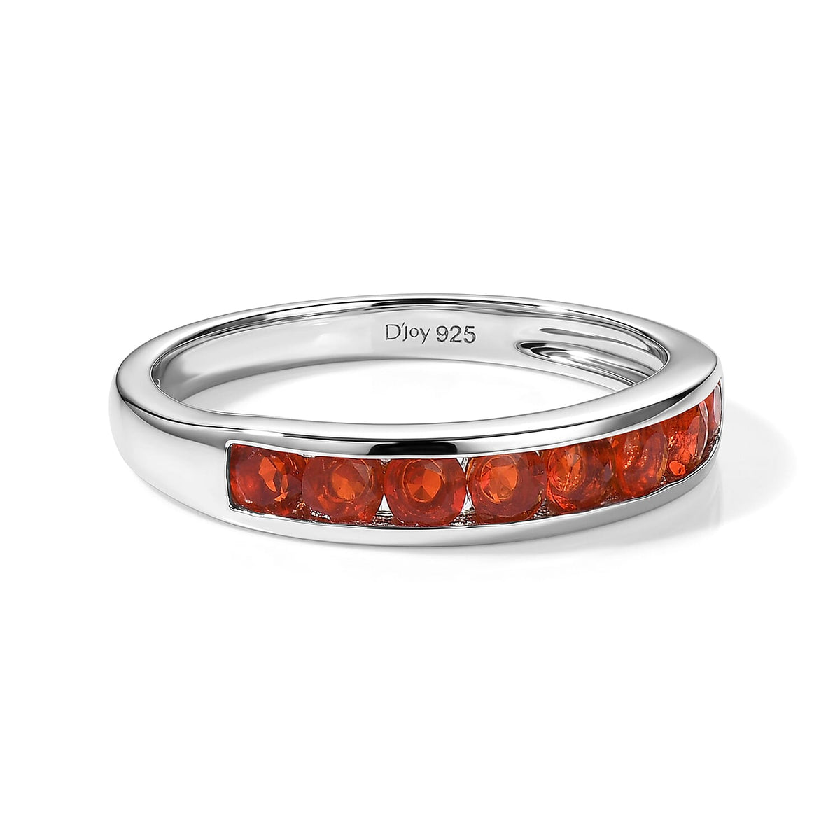 D''Joy Multi Sapphire Ring in Rhodium Over Sterling Silver (Size 6.0) 0.75 ctw
