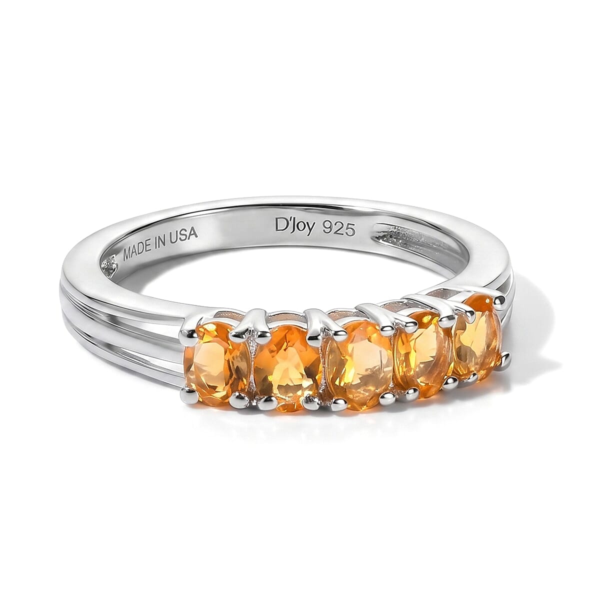 D''Joy Jalisco Fire Opal Ring in Rhodium Over Sterling Silver (Size 9.0) 0.60 ctw