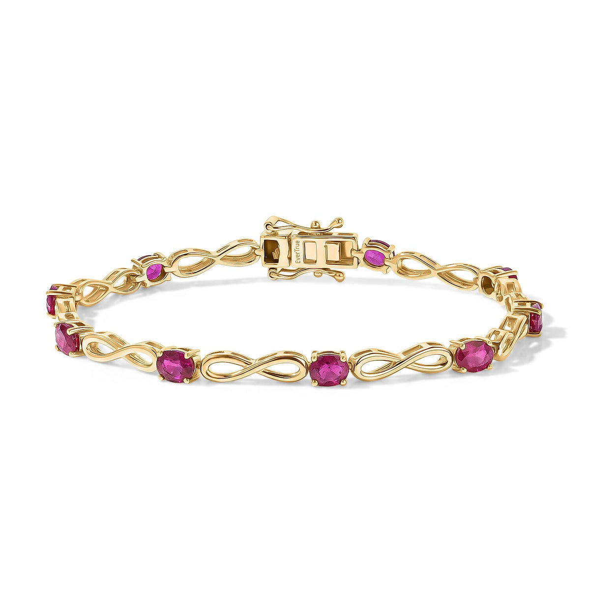 EverTrue Niassa Ruby (FF) Bracelet in 18K YG Plated 7.25 In 5.00 ctw