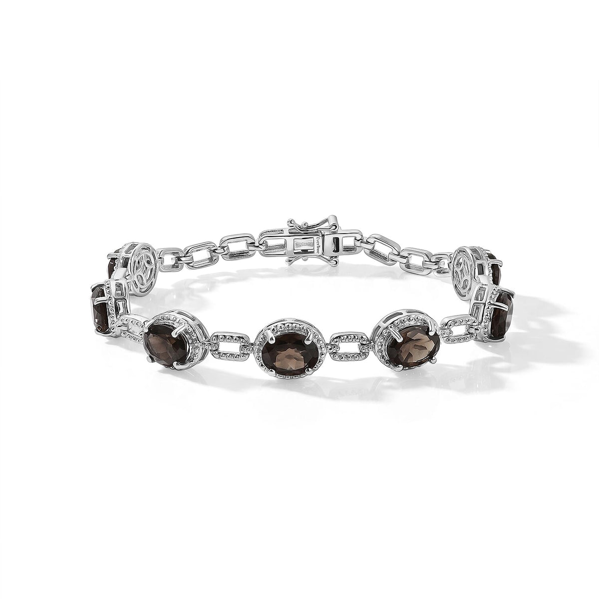 EverTrue Smoky Quartz Bracelet in Platinum Bond (7.25 In) 12.75 ctw