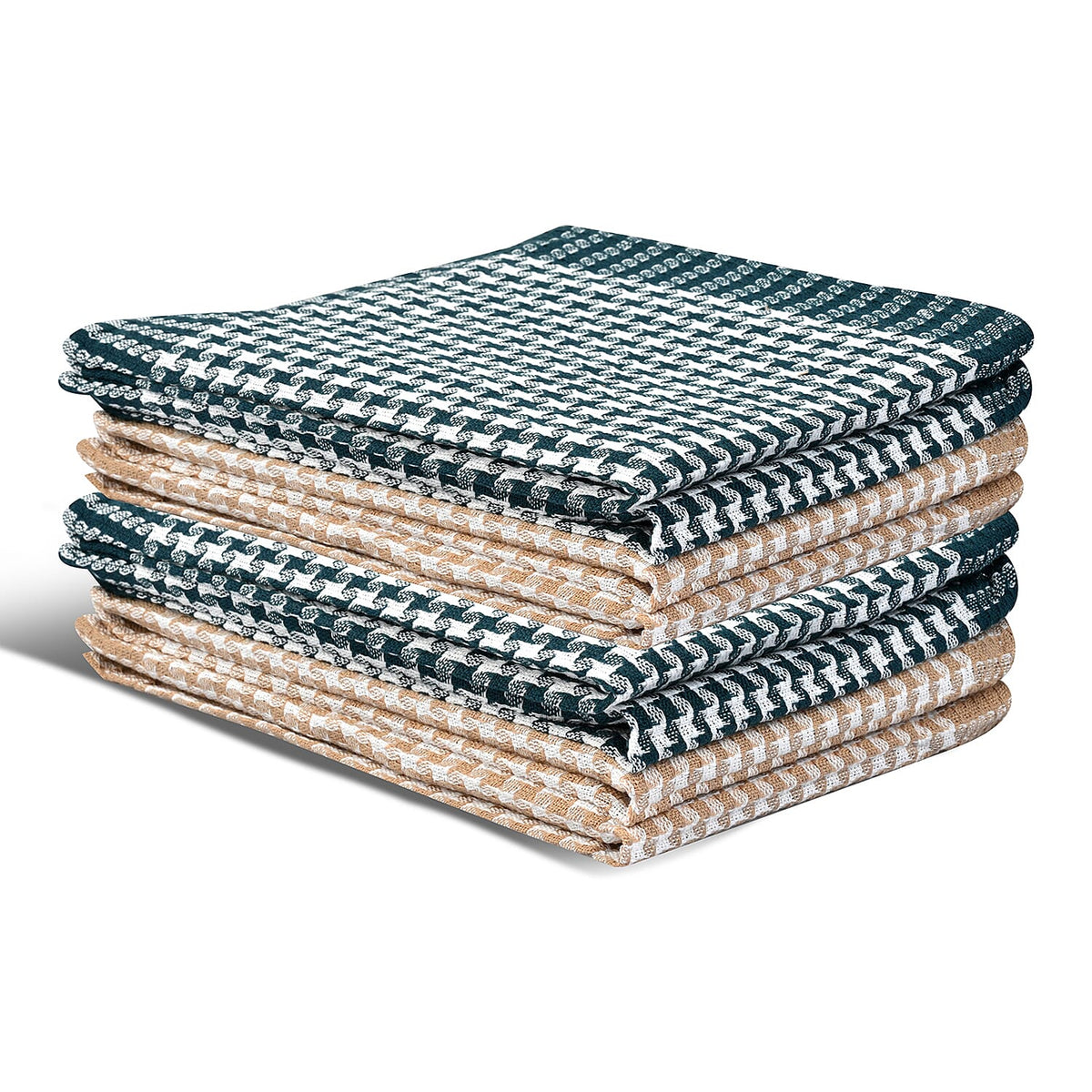 Livmore Red and Yellow Set of 8 Cotton Recycled Kitchen Towel Highly Absorbent for Cleaning & Quick Drying of Plates & Glasses