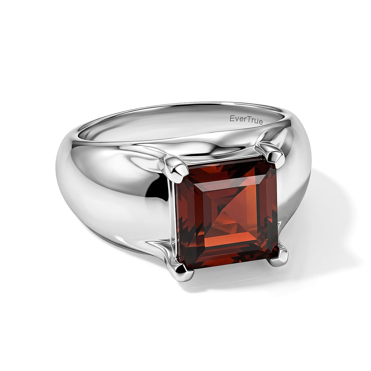 EverTrue Lab Created Orange Sapphire Solitaire Ring in Platinum Bond (Size 6.0) 4.20 ctw