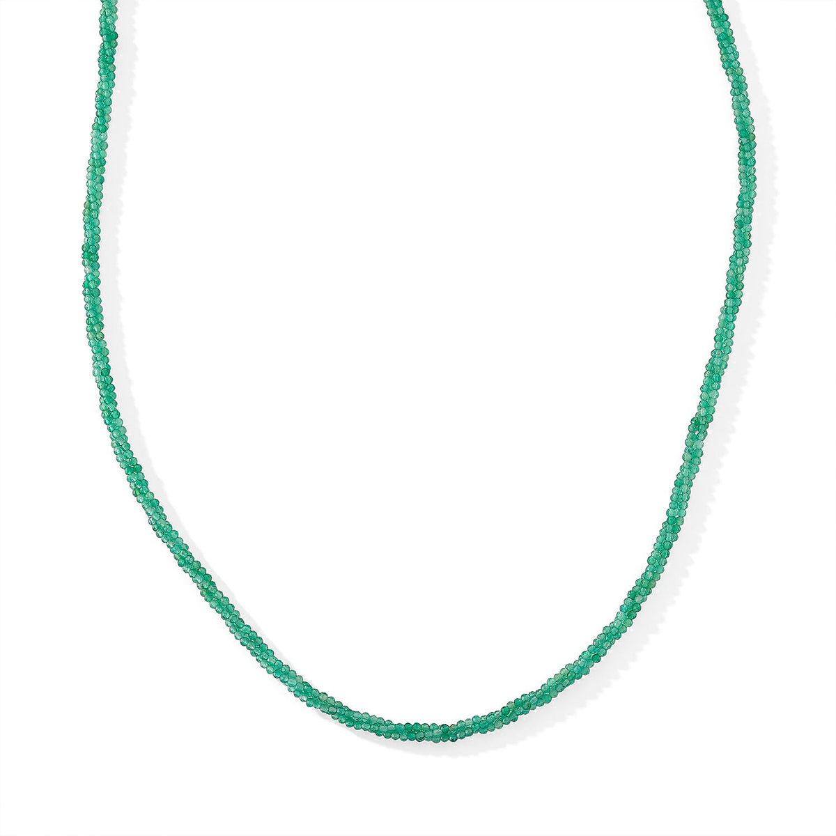 Verde Onyx 38.00 ctw Beaded Necklace (20-22 Inches) in Stainless Steel