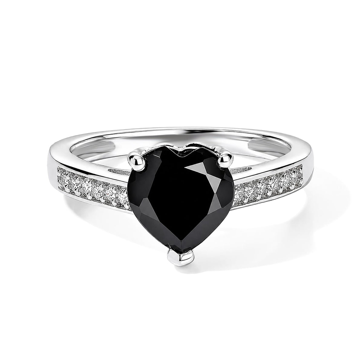 EverTrue Thai Black Spinel and Moissanite 2.10 ctw Ring in Platinum Bond (Size 10.0)