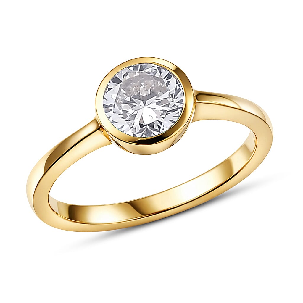 D'Joy Mozambique Garnet Solitaire Ring in 18K Vermeil YG Over Sterling Silver Size 10 0.90 ctw