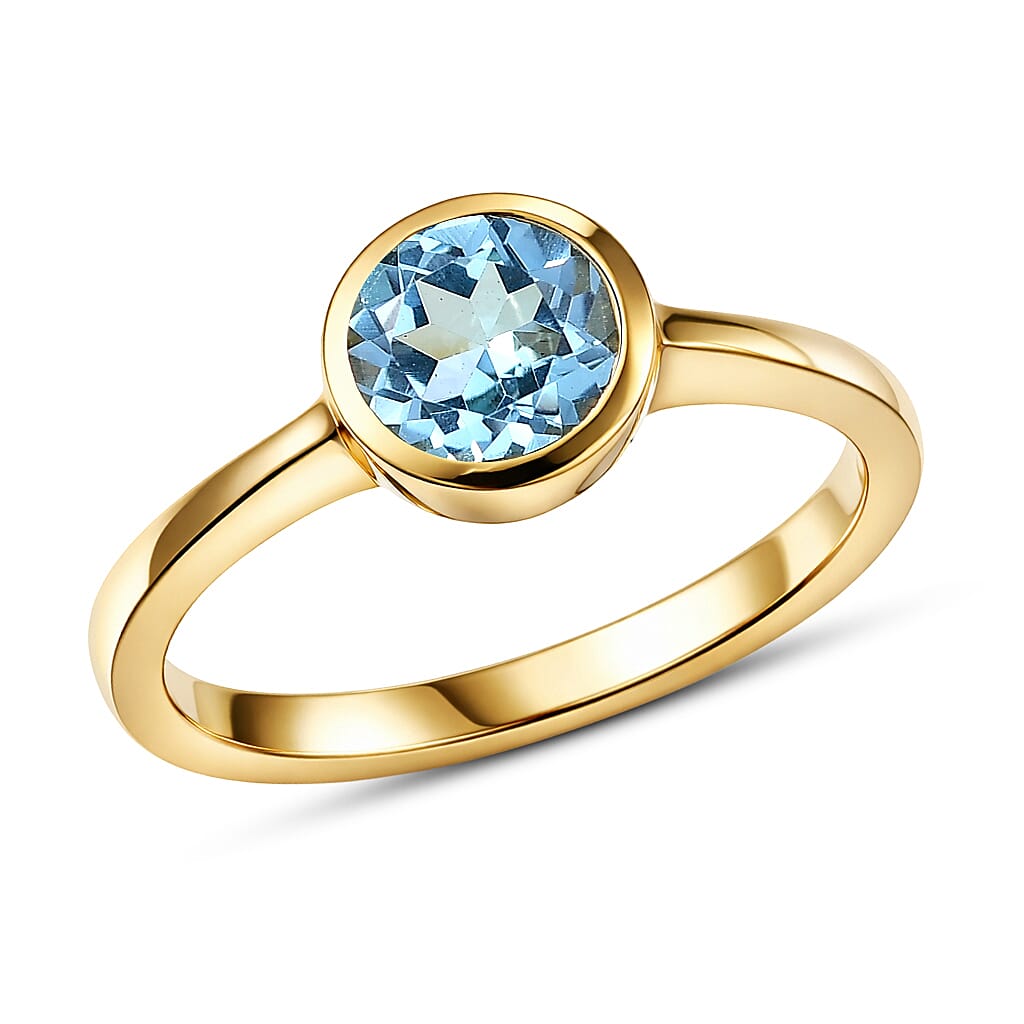 D'Joy Mozambique Garnet Solitaire Ring in 18K Vermeil YG Over Sterling Silver Size 10 0.90 ctw