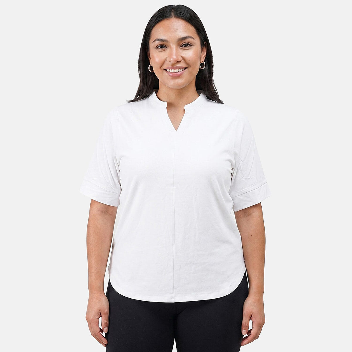 La Marey Purple Split Neck Top - One Size Missy