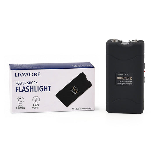 Mega Clearance Livmore Black Electric Shock Flashlight (3.74")
